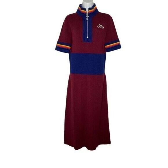 Marina Moscone Womans Cycling Sweater Dress with Exploded Zipper‎ SZ XL - Picture 2 of 9